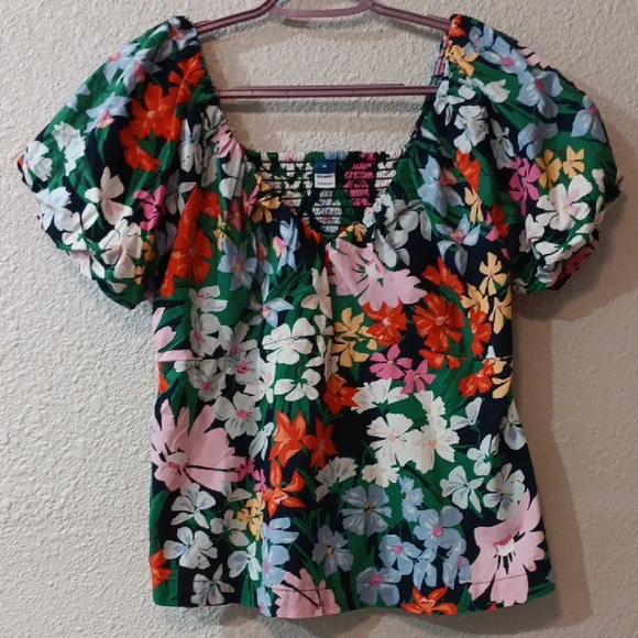Old Navy Multicolor Floral Blouse, Ladies Summer Floral Top, Ladies Size M - Picture 1 of 5